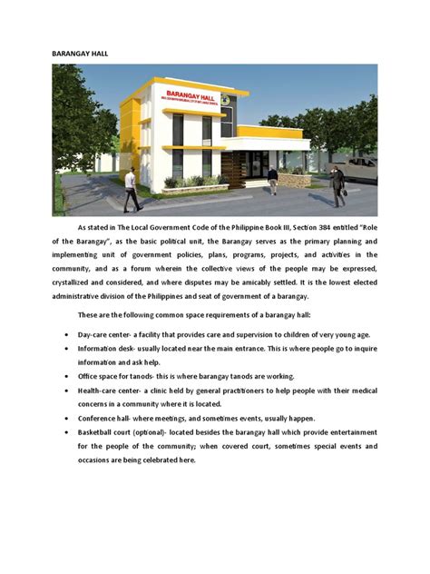 Research On Barangay Hall and Health Center Design .